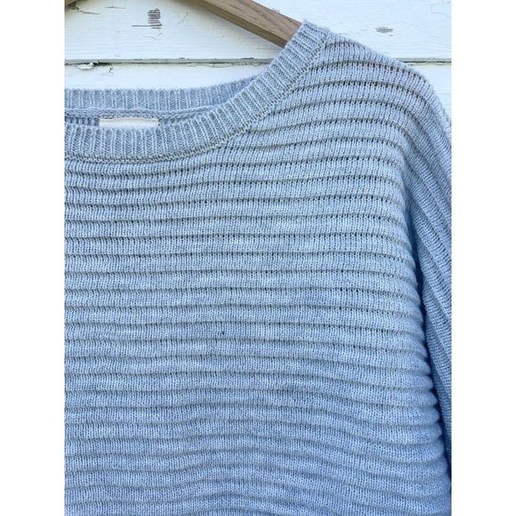 Harper Heritage Sweater Crop Ribbed Gray Doleman Sleeve Womens sz Medium 90's - Picture 2 of 6